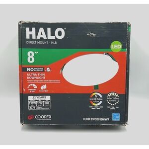HALO 8" Direct Mount HLB Ultra Thin Downlight HLB8LS9FSE010MWR Dimmable 5 Colors